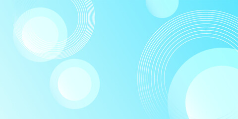 Minimalist and simple banner background, Soft Blue Gradations. Circle effect style geometric with rectangle line. Vector Illustration 3D Simple