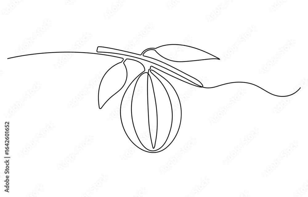 Poster continuous line drawing of bamboo trees, continuous one line art of a bamboo tree. vector illustrati