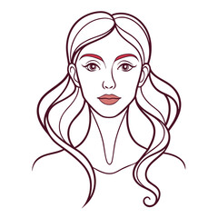 Woman Face Continuous Line Drawing – Abstract Minimalist Vector Art