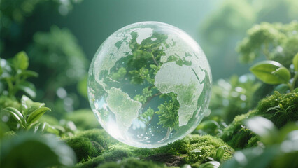 Frosted Crystal Earth: A Vision of Flourishing Beauty, teeming with Life, Growth, Health, and Time, a Call for Environmental Protection