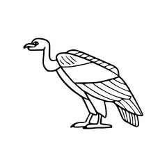 simple drawing of a standing vulture