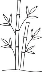 Minimalist bamboo stalks continuous line drawing vector illustration 