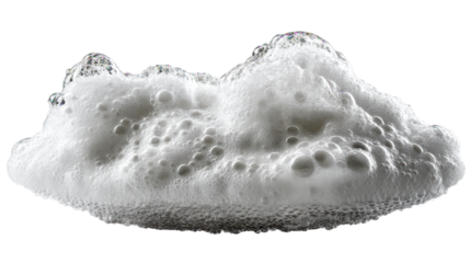 White Foam Bubble Cluster on Transparent Background