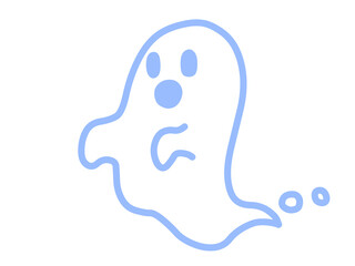 シンプル幽霊アイコン（ブルー）