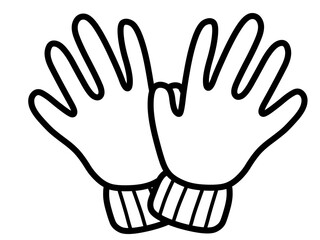 シンプル手袋アイコン（黒）