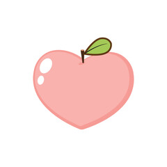 Peach vector heart on white background template