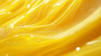 Close-up macro shot of yellow pool float surface texture, showing subtle variations in material finish, micro air bubbles in vinyl, light refraction through translucent areas, extremely detailed 3D