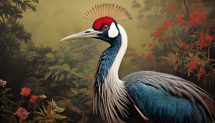 Fototapeta premium Close-up of a beautiful Crane Bird