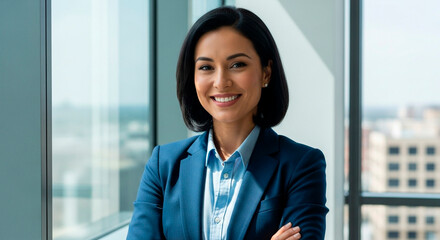 Professional Woman with Confident Smile in a Business Suit