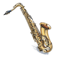 Marvelous Create Bold Stroke Alto Saxophone with Curved Original Concept Design Vibrant Dynamic Energy Perfect for Commercial Marketing Projects Social Media Ready Visual Content Creative Asset