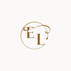 circle fows wedding logo EL luxurius feeling with flow monogram elegant style letter