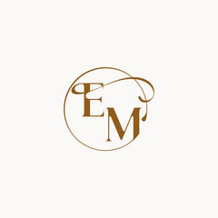 circle fows wedding logo EM luxurius feeling with flow monogram elegant style letter