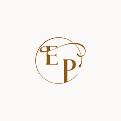 circle fows wedding logo EP luxurius feeling with flow monogram elegant style letter