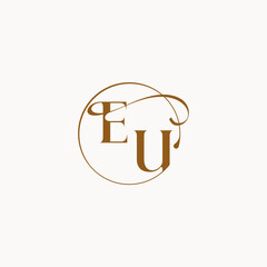 circle fows wedding logo EU luxurius feeling with flow monogram elegant style letter