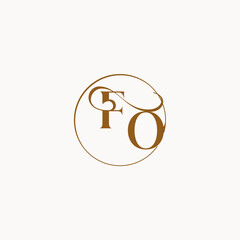 circle fows wedding logo FO luxurius feeling with flow monogram elegant style letter