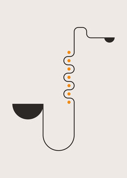 Abstract linear saxophone