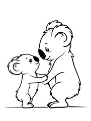 Obraz premium Affectionate Koalas Bonding