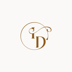 circle fows wedding logo monogram elegant style letter luxurius feeling with flow ID