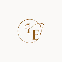 circle fows wedding logo monogram elegant style letter luxurius feeling with flow IE