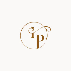 circle fows wedding logo monogram elegant style letter luxurius feeling with flow IP