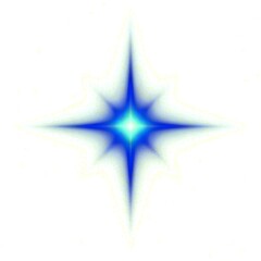 Obraz premium A mesmerizing blue star with sparkling light effect isolated on white background, perfect for adding a touch of magic and wonder to your designs