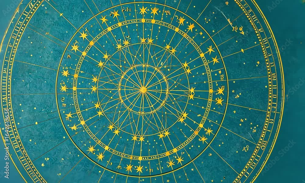 Poster teal circular design pattern