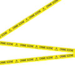 Security barrier yellow warning tapes vector isolated on background.