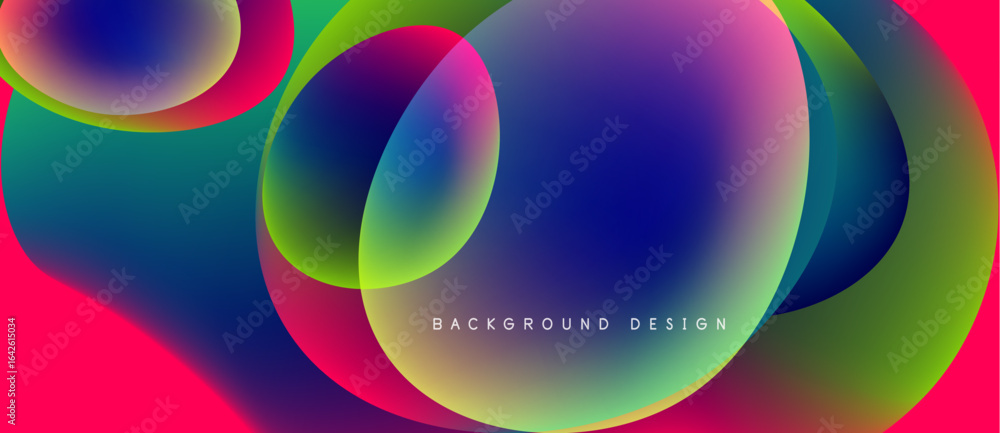 Aufkleber vibrant abstract background. overlapping colorful circles create dynamic fluid shapes. gradient hues