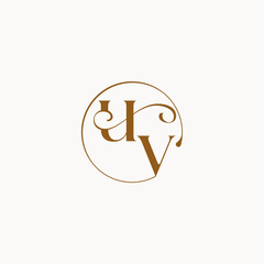 luxurius feeling with flow UV monogram elegant style letter circle fows wedding logo