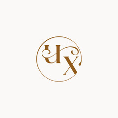 luxurius feeling with flow UX monogram elegant style letter circle fows wedding logo