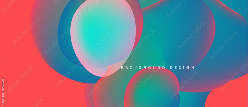 Poster abstract vibrant circles overlap. colors blendreds, blues, purples create dynamic visual effect. mod