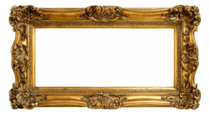 Ornate Gold Picture Frame With Intricate Scrollwork