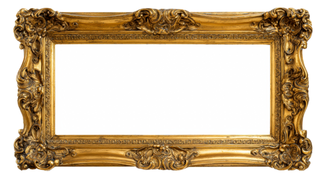 Ornate Gold Picture Frame With Intricate Scrollwork