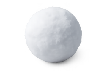Realistic snowball on transparent background for winter designs