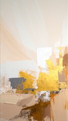 A vibrant painting featuring a warm palette of rich yellows and earthy browns, blending harmoniously to create an inviting, textured landscape.