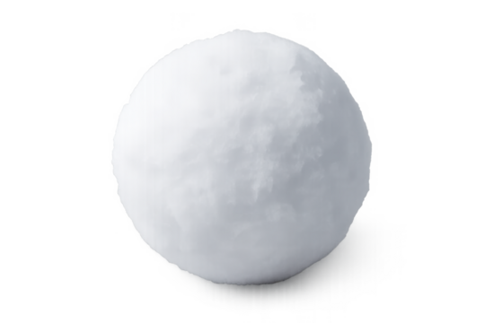 Realistic snowball on transparent background for winter designs