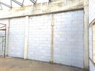 Hebel brickwork. Hebel brick wall structure. Hebel brick background and texture