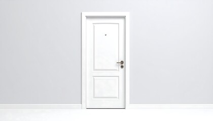 Naklejka premium White door against light gray wall