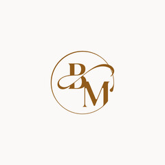 monogram elegant style luxurius feeling with flow BM circle fows wedding logo letter