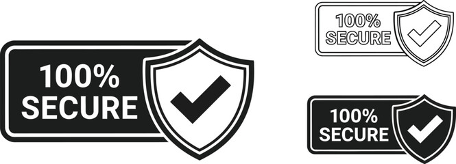 Obraz premium Secure badge vector graphic for safety and protection design