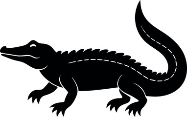 Fototapeta premium Alligator reptile animal graphic illustration silhouette