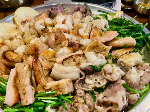 Grilled offal (Gobchang) in Seoul, Korea