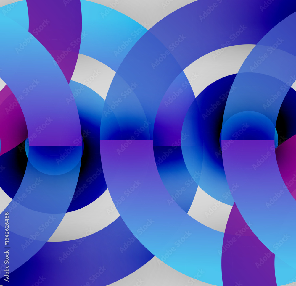 Aufkleber abstract composition. overlapping circles create dynamic visual effect. shades range from deep purpl