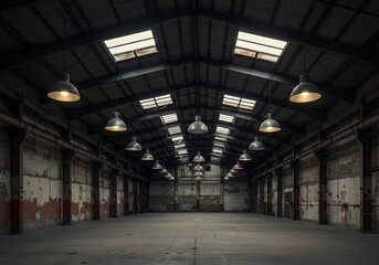 工業用倉庫、広々とした空間