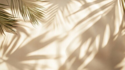 Obraz premium a refined and elegant top-view shot of sunlit sand, with delicate, wispy palm shadows stretching across the surface the natural patterns formed by shifting light create an abstract yet soothing