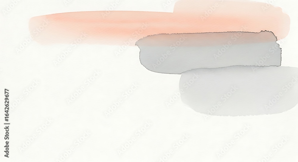 Aufkleber serene watercolor strokes in soft peach and cool grey create a modern, abstract backdrop perfect for