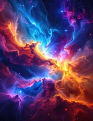 Fototapeta premium Vibrant HD wallpapers featuring stunning cosmic scenes, showcasing swirling galaxies, bright nebulae, and sparkling stars against deep space backgrounds.