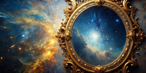Ornate Frame with Galaxy View