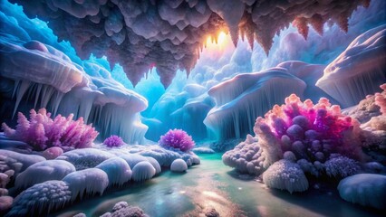 Fantasy Ice Cave with Coral