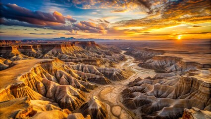 Dramatic Canyon Landscape at Sunset